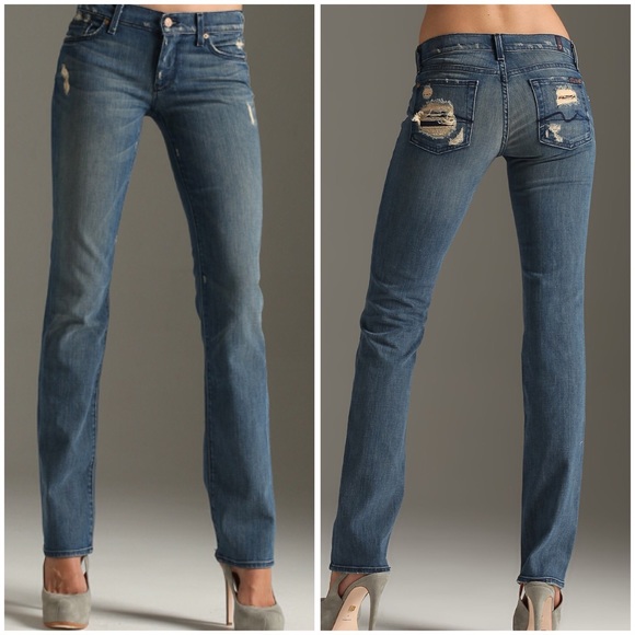 Rare 7 For All Mankind Straight Leg Jeans EUC - Picture 1 of 4